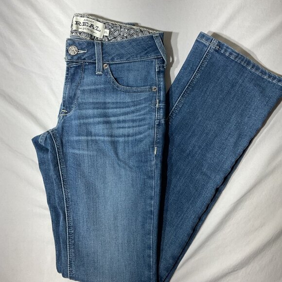 Ariat Denim - Ariat Womens Real Denim Bootcut Jeans Size 27L Medium Wash Stretch Casual